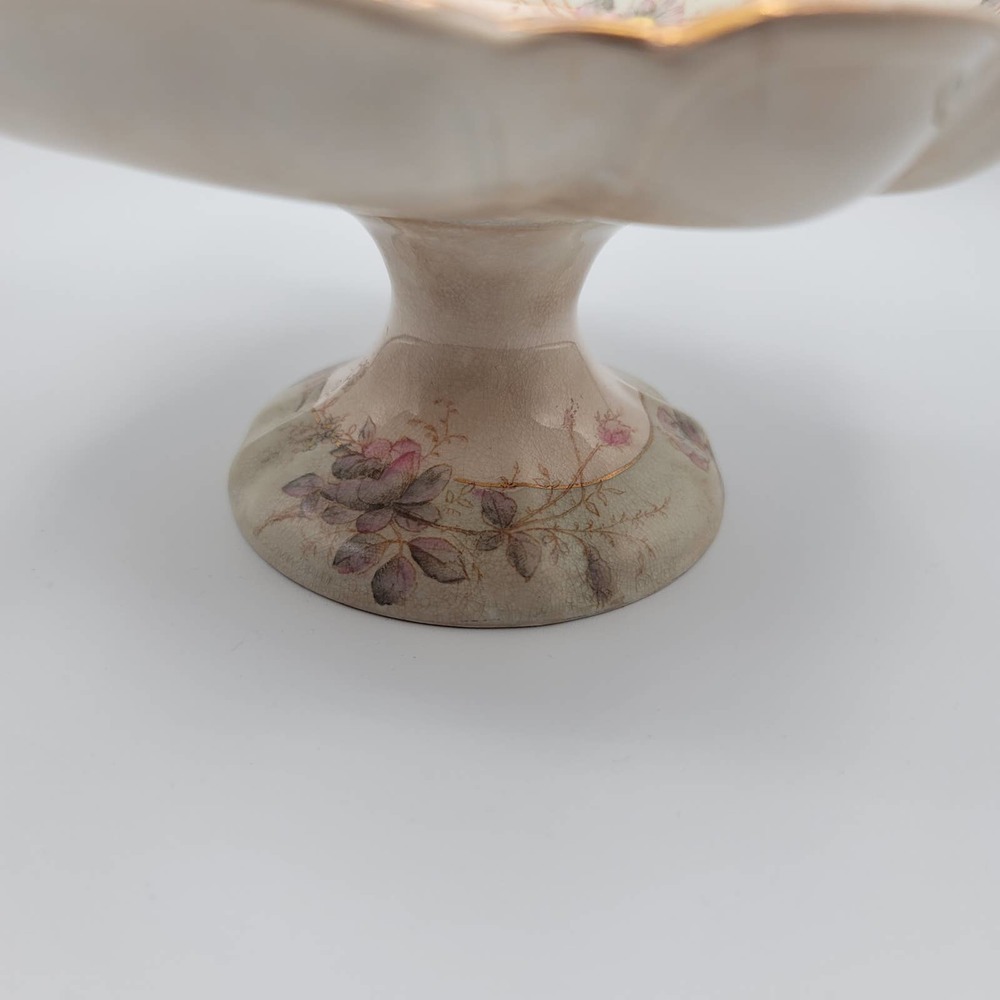 Vintage Pedestal Dish Dessert Stand Distressed Aged Trinket Dish - Picture 7 of 13